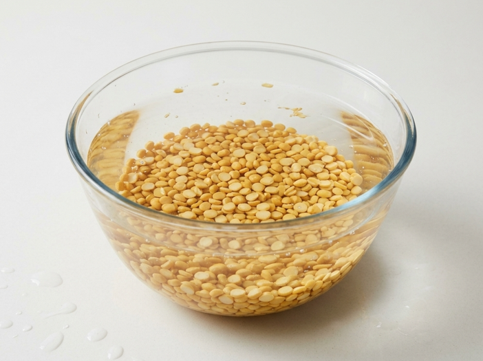 Chana dal: garbanzos partidos con sofrito indio de tomate y especias