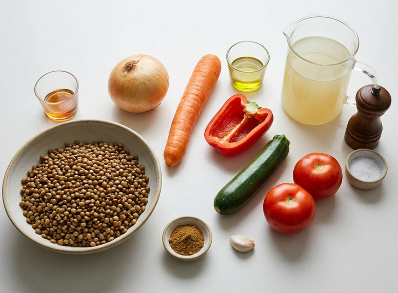 Crema fría de lentejas con verduras, fácil y sabrosa