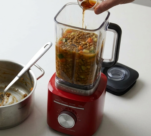 Crema fría de lentejas con verduras, fácil y sabrosa