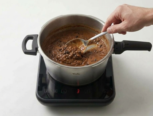 Dal Bukhara: urad negro cocinado a fuego lento con tomate, mantequilla y nata