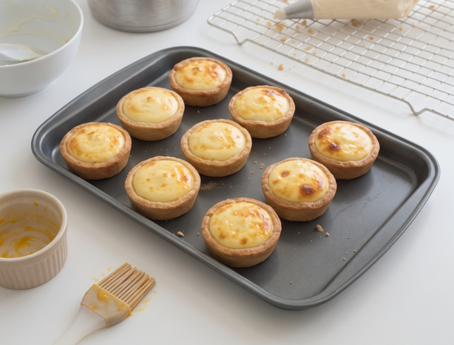 Hokkaido cheese tart. Tartaletas japonesas de queso cremoso
