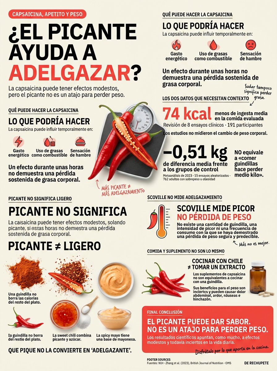 ¿La comida picante ayuda a adelgazar? Lo que sabemos de la capsaicina