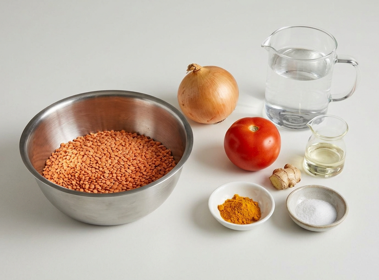 Masoor dal con tadka de ajo y comino: lentejas rojas al estilo indio