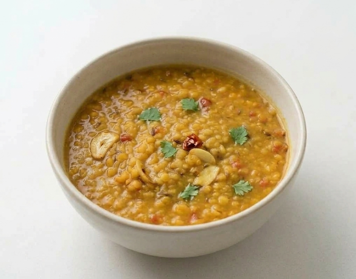 Masoor dal con tadka de ajo y comino: lentejas rojas al estilo indio