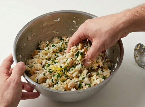 Nuggets marineros de pescado y arroz