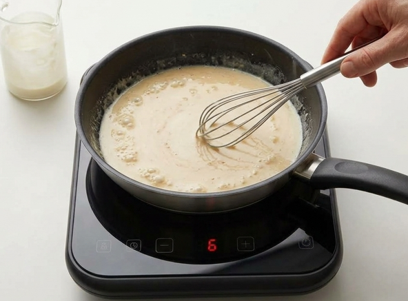 Pan de ajo con pollo Alfredo, crujiente por debajo y cremoso por encima