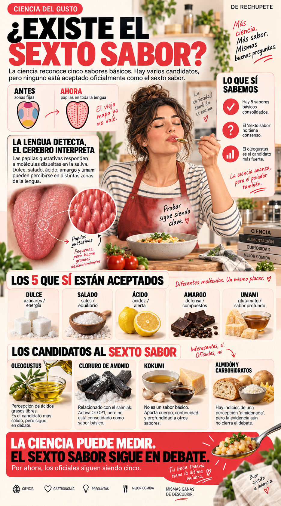 ¿Existe el sexto sabor? Lo que dice la ciencia sobre los nuevos sabores que podemos percibir