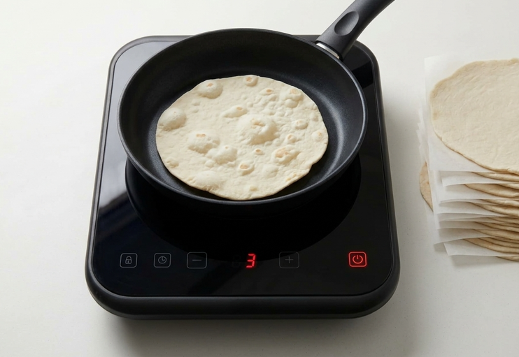 Tortillas de trigo caseras, finas y flexibles para tacos, fajitas y burritos