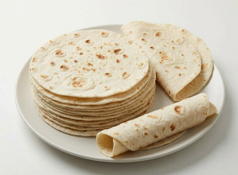 Tortillas de trigo caseras, finas y flexibles para tacos, fajitas y burritos