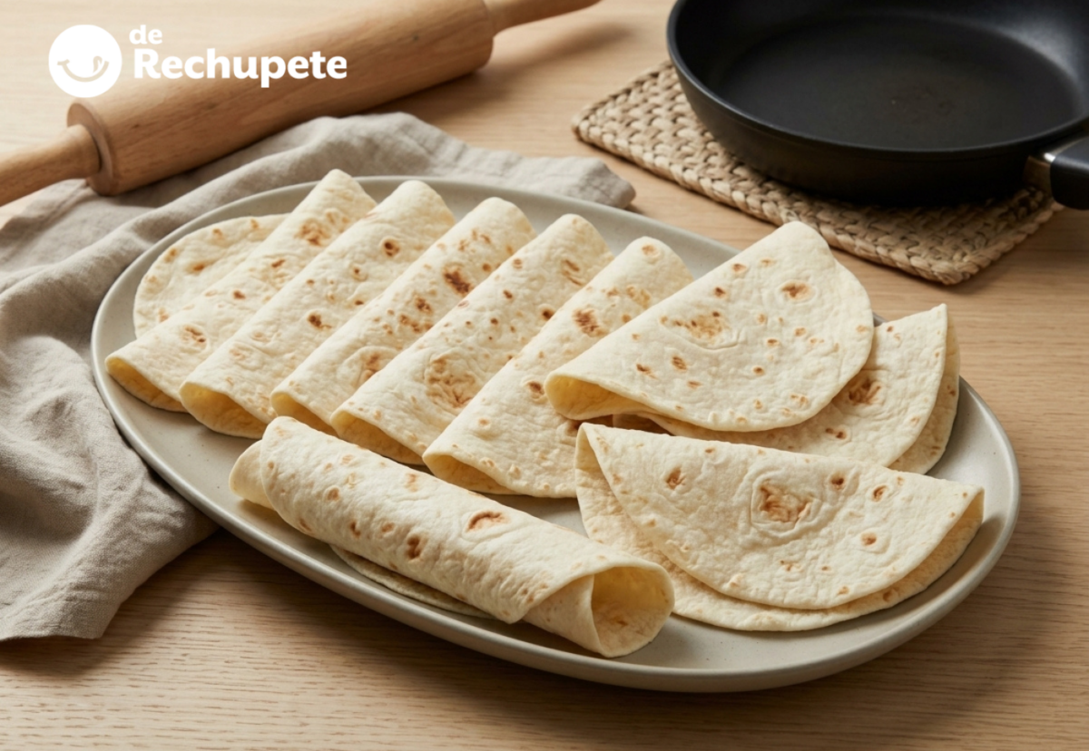 Tortillas de trigo caseras, finas y flexibles para tacos, fajitas y burritos