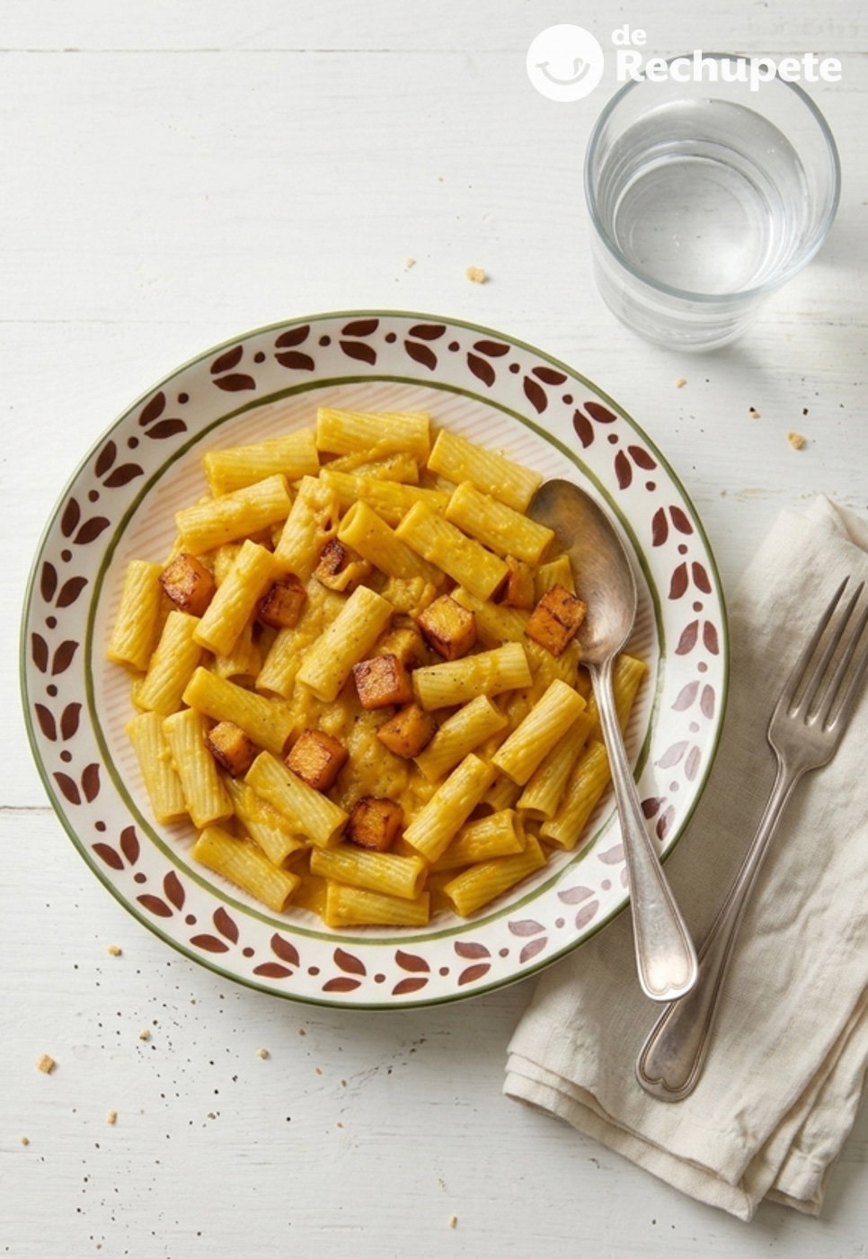 Pasta con calabaza asada y parmesano, cremosa y sin nata