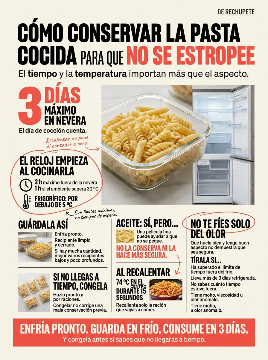 Cómo conservar la pasta cocida para que no se estropee