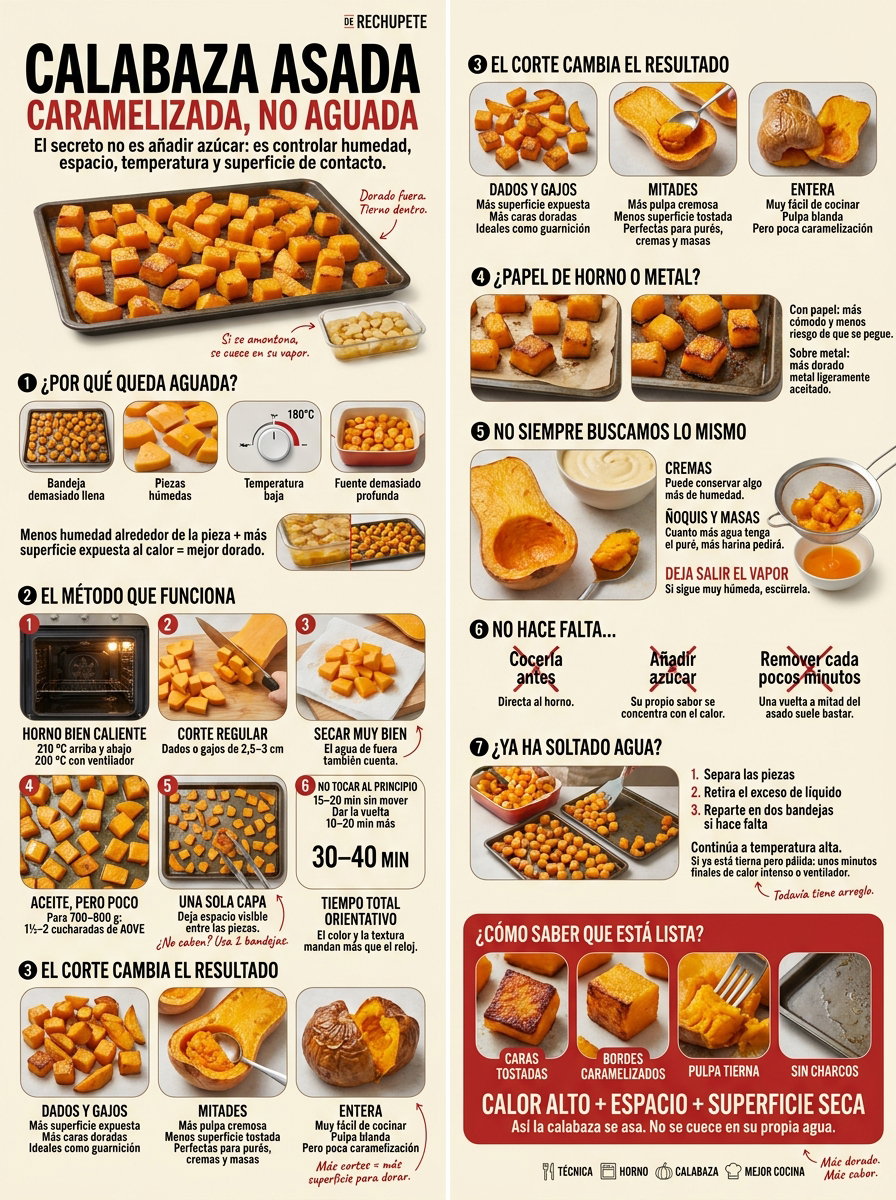 Cómo asar calabaza para que quede caramelizada y no aguada