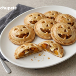 Empanadillas de calabaza terroríficas para Halloween con queso de cabra y cebolla caramelizada