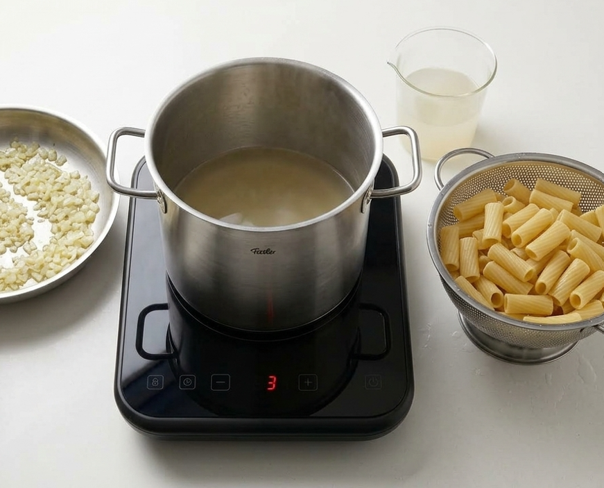 Pasta con calabaza asada y parmesano, cremosa y sin nata