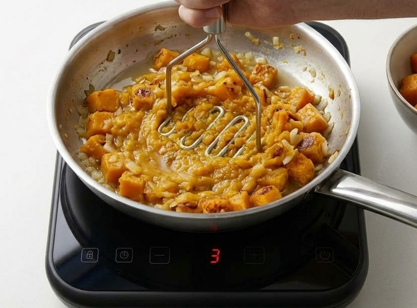 Pasta con calabaza asada y parmesano, cremosa y sin nata