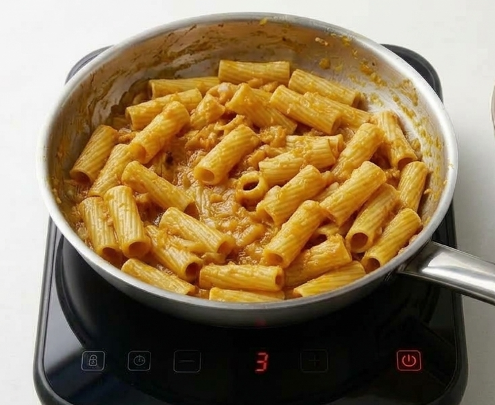 Pasta con calabaza asada y parmesano, cremosa y sin nata