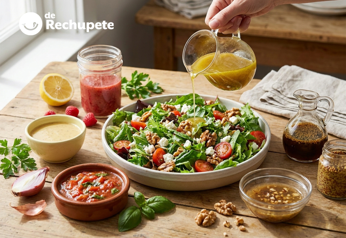  vinagretas caseras fáciles para ensaladas: recetas rápidas y llenas de sabor